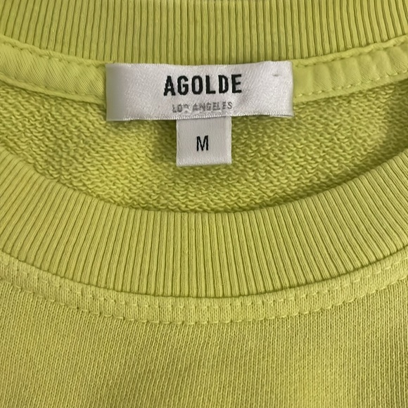 Agolde Yellow Green Thora 3/4 Balloon Sleeve Sweatshirt Size Medium - Picture 15 of 16